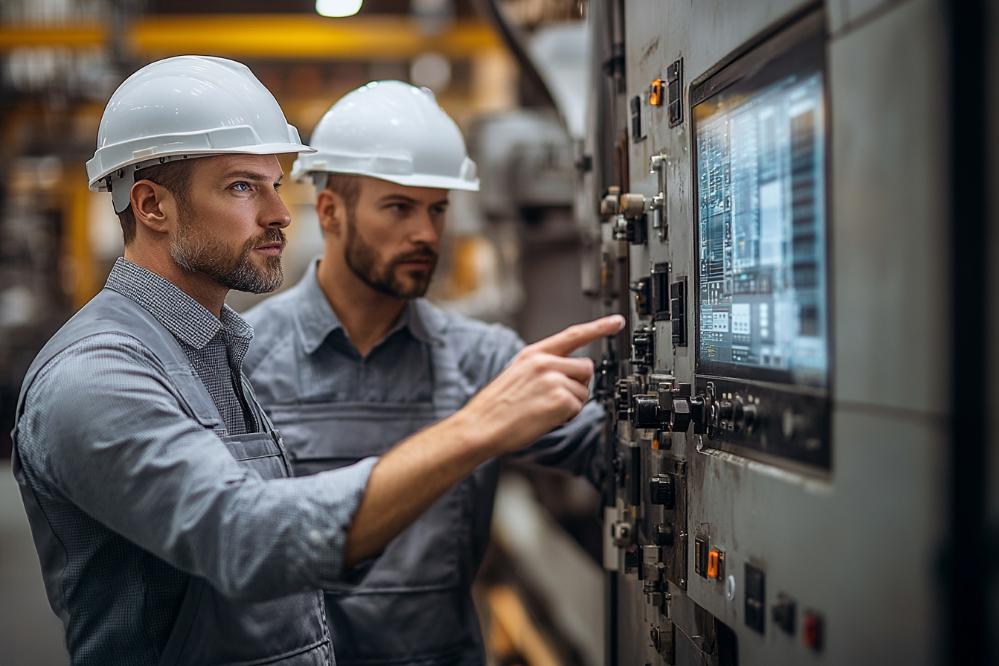 Quality Control Engineers Operating Equipment