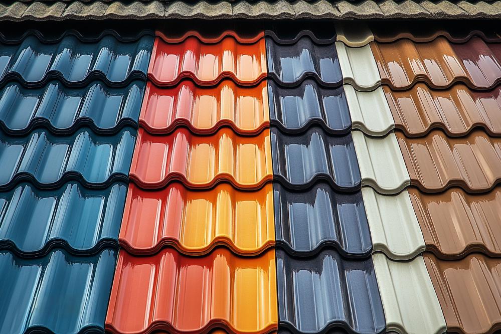 Colorful LESSO Roof Tiles Sample Displa